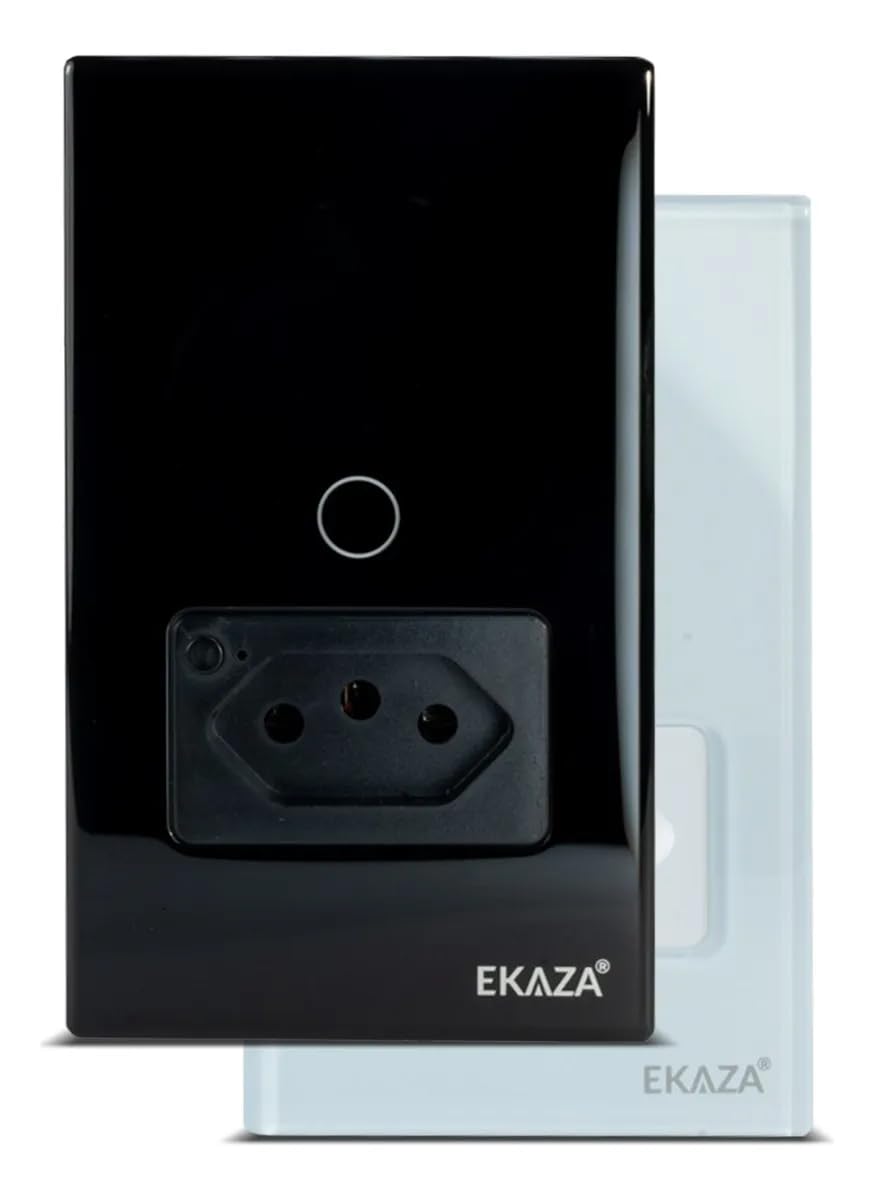 EKAZA Interruptor Inteligente Touch com Tomada 20A, Wi-Fi, 1 Botão